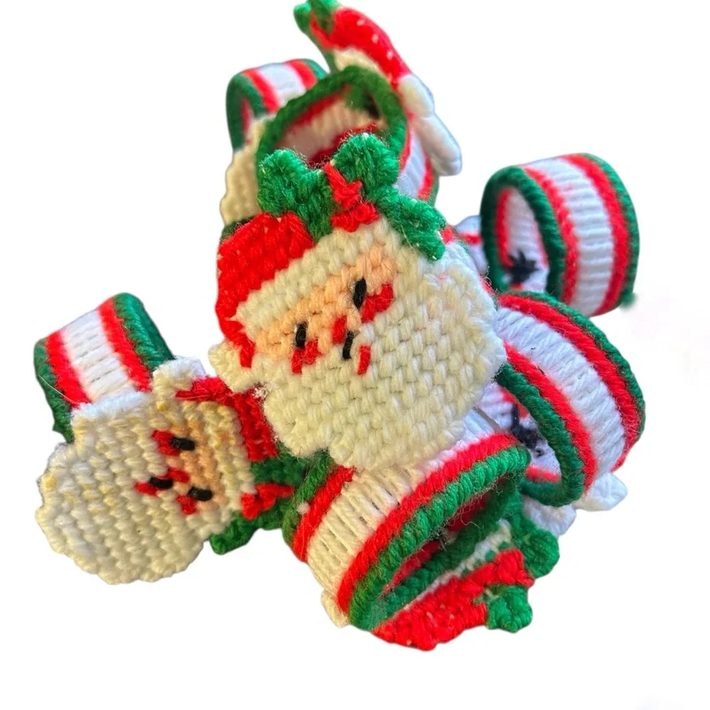 Vintage Christmas Santa napkin ring set of 8